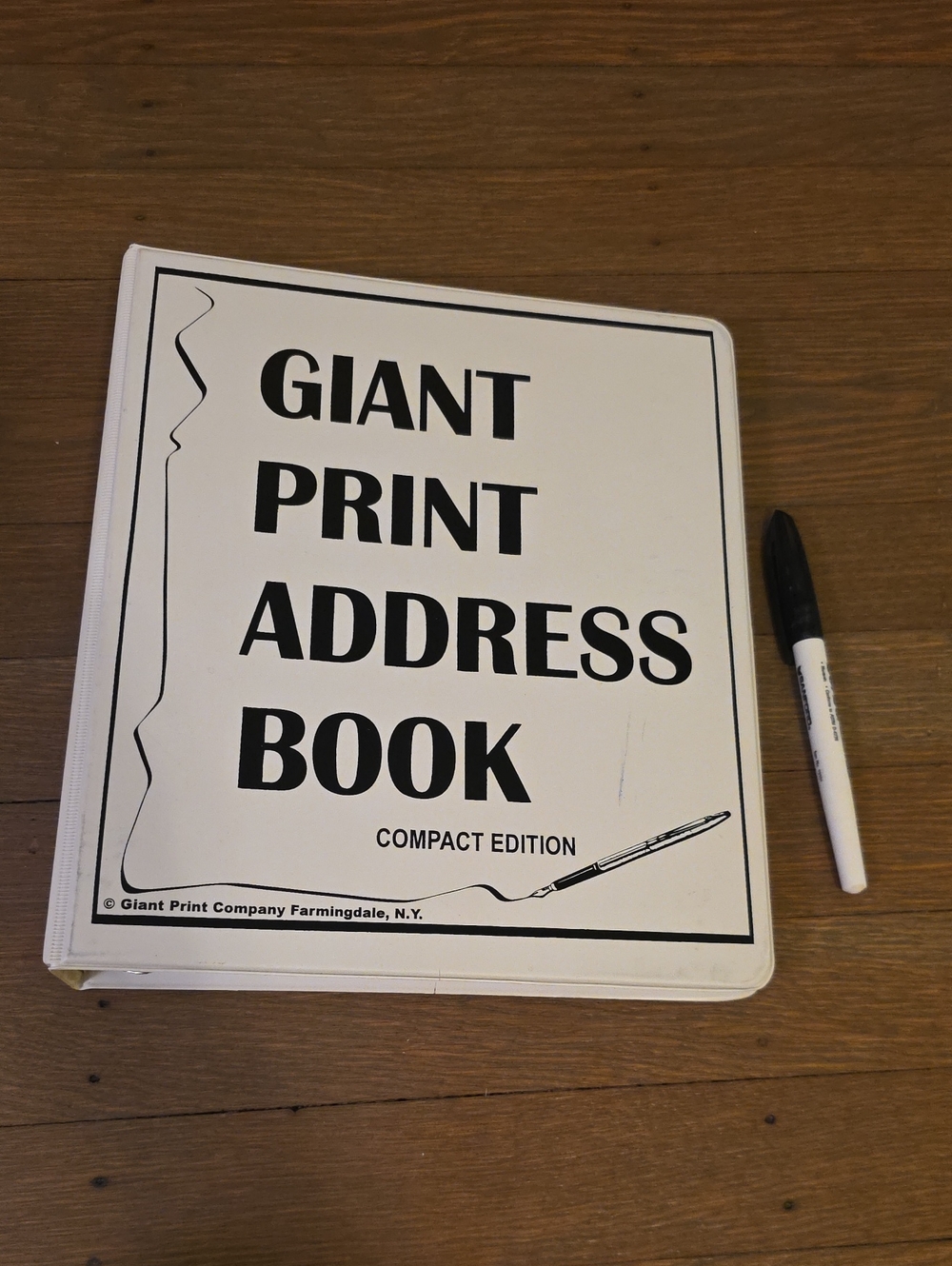 Giant Print Address Book/ Compact Edition With Marker. NEW